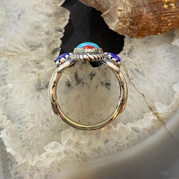 Carolyn Pollack Sterling Silver Multi-gemstone Decorated Ring For Women Size 10 - Picture 8 of 10